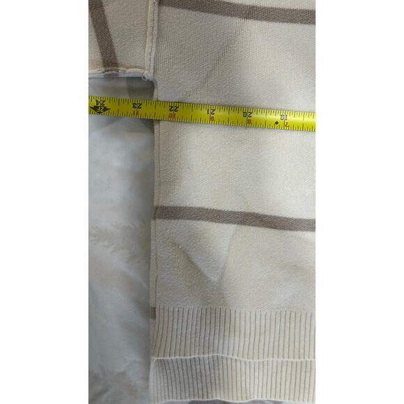 Free People Cream Striped Cropped Cowl Neck Sweater Size XS - Picture 6 of 7